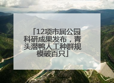 12项市属公园科研成果发布，青头潜鸭人工种群规模破百只