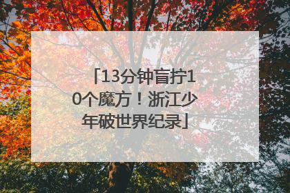 13分钟盲拧10个魔方！浙江少年破世界纪录