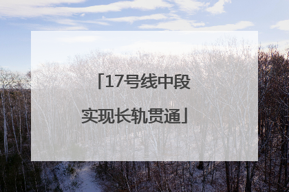17号线中段实现长轨贯通
