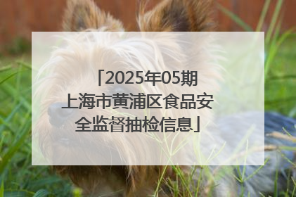 2025年05期上海市黄浦区食品安全监督抽检信息