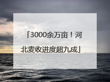 3000余万亩！河北麦收进度超九成