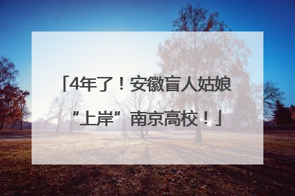 4年了！安徽盲人姑娘“上岸”南京高校！