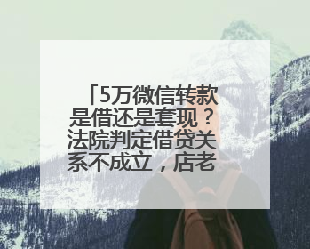 5万微信转款是借还是套现？法院判定借贷关系不成立，店老板组织歌舞巡演自我“恢复名誉”