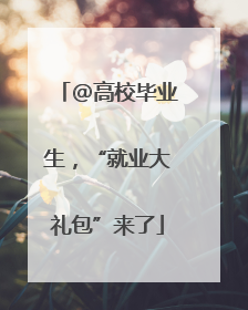@高校毕业生，“就业大礼包”来了